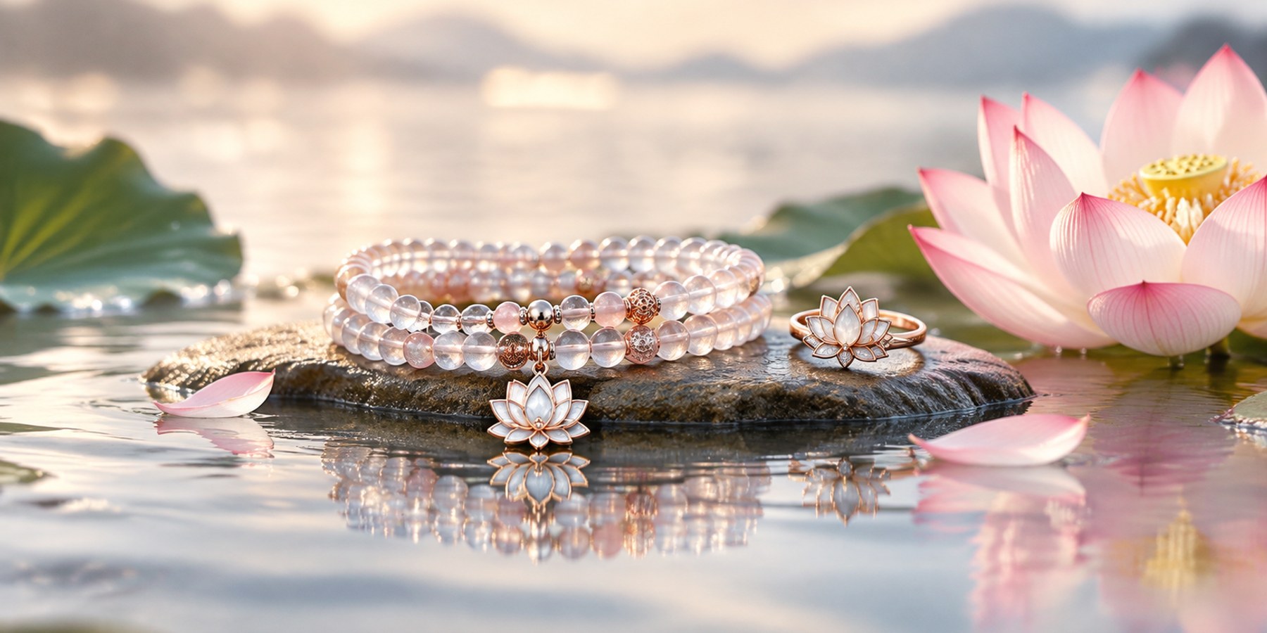 Lotus Mala Bracelets: 108 Beads, Counting & Meditation Wear