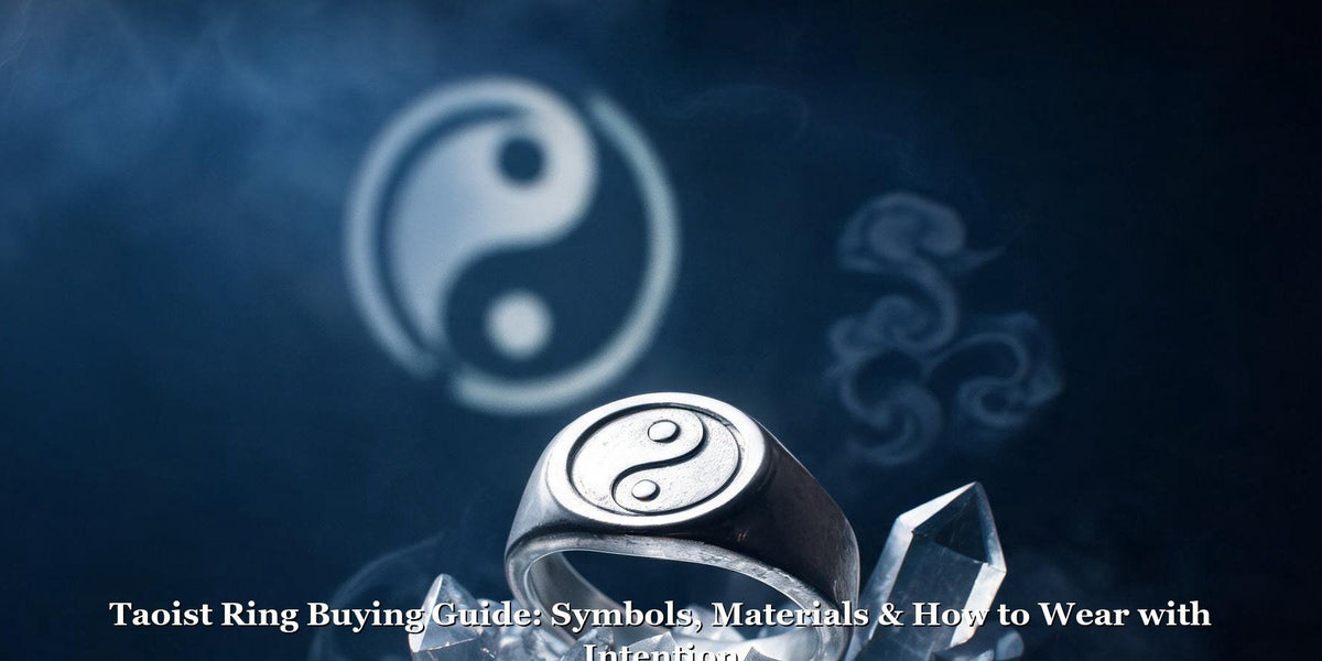 Taoist ring buying guide comparing fit, material, symbols, and care