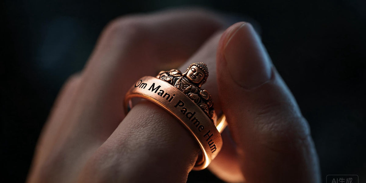 Buddha ring on the index finger, showing which finger to wear it