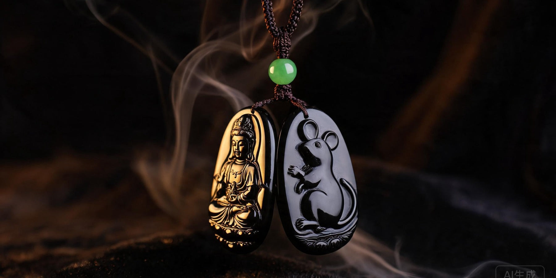 Chinese zodiac natal Buddha: eight guardian deity pendants in a row