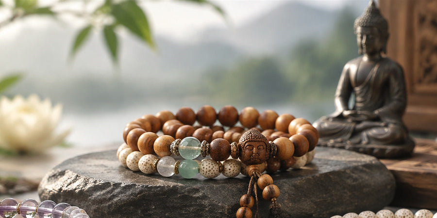 Choosing a Buddha bracelet: bead size and cord construction in close-up