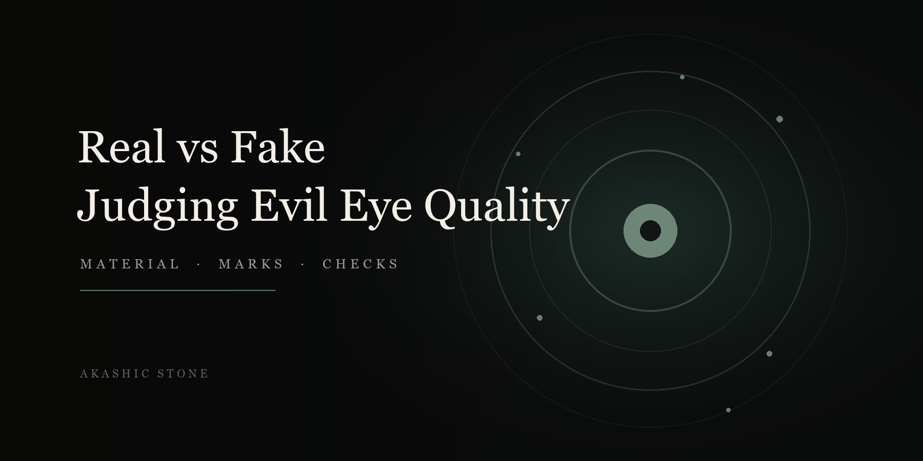 Close inspection of evil eye jewelry to judge material and setting quality