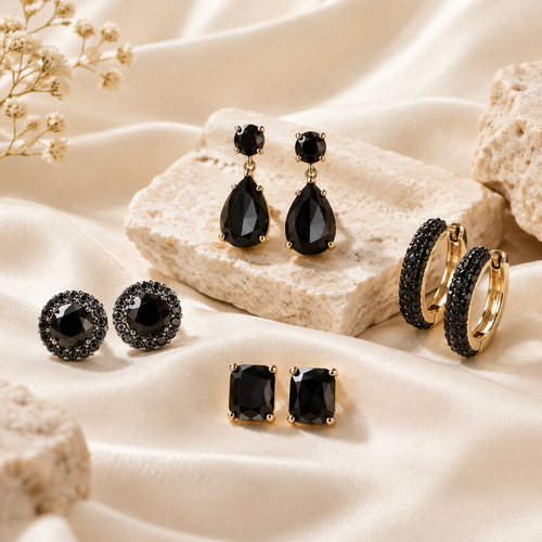 Black Crystal Earrings
