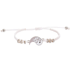 Yin Yang Dragon Couple Bracelet – White cord with dragon phoenix yin-yang charm, Harmony
