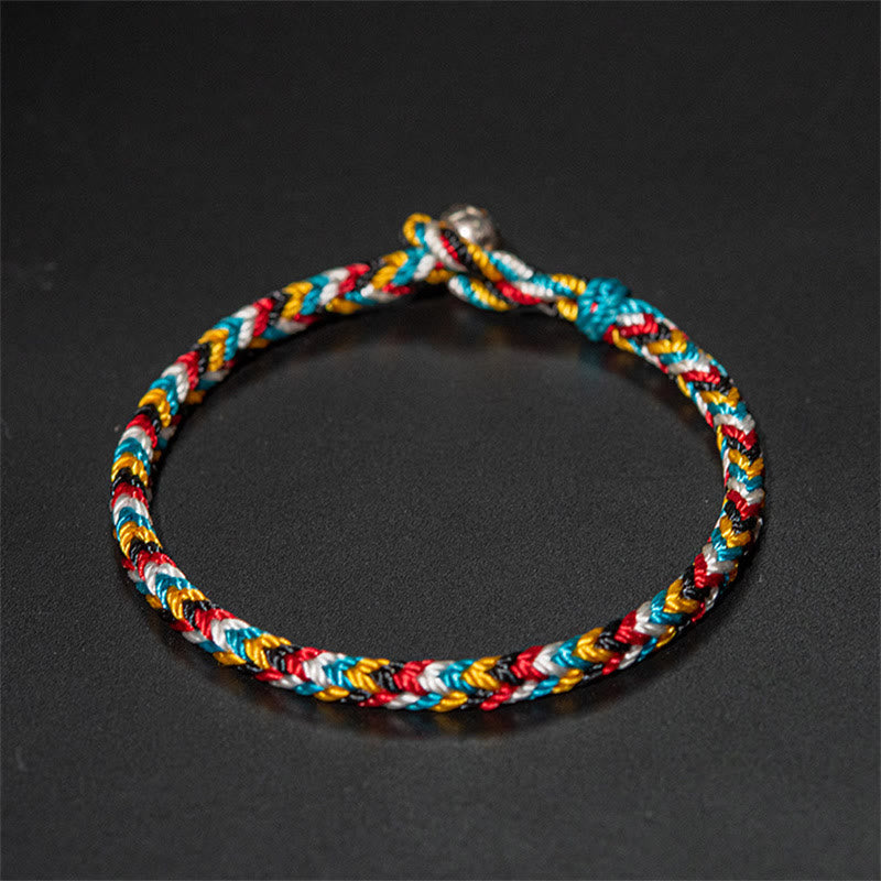 Five Color Thread Braid Protection Bracelet, image 7, healing bracelet
