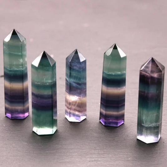 Colorful Fluorite Crystal Pillar – 4-5cm, front view
