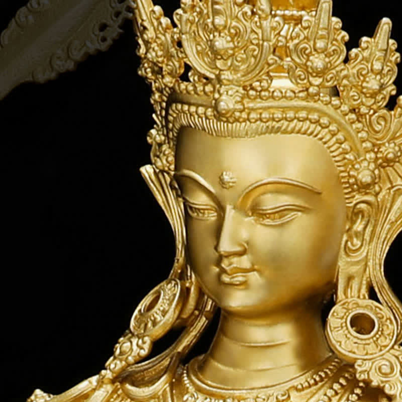 Shakyamuni Amitabha Medicine Buddha Copper Statue Decor – Amitabha dhyana mudra close-up, peace gesture