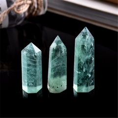 Green Fluorite Crystal Pillar – 5-6cm, angled view
