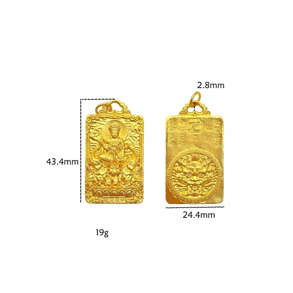 Buddha Zodiac Pendant – size chart 43.4mm dragon plate 19g, dimensions specification