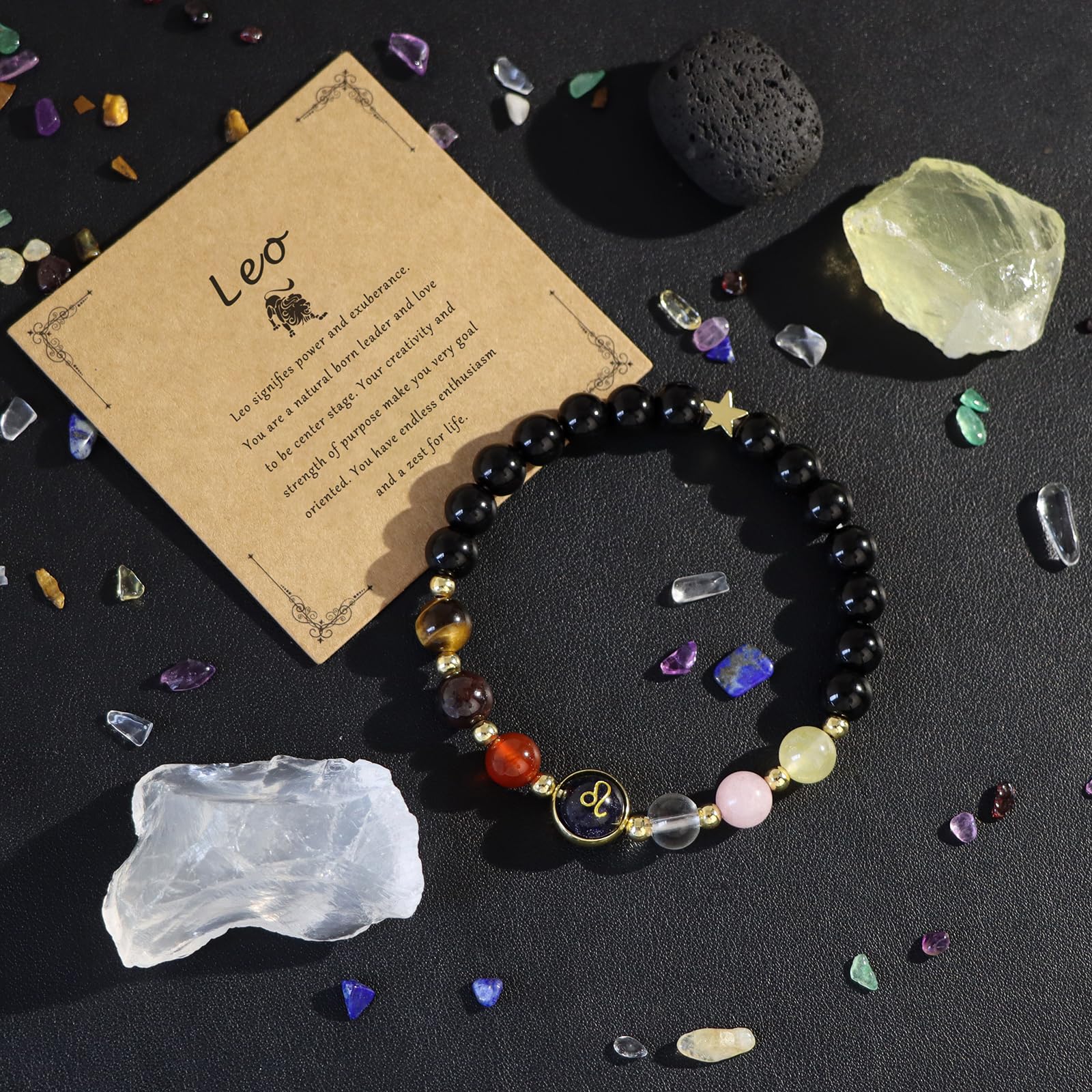 Zodiac Crystal Bead Bracelet with Star Charm Secondary image