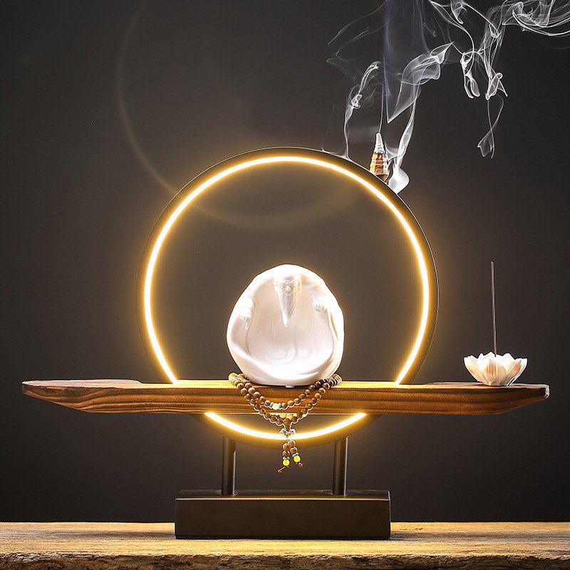 Buddha Avalokitesvara Ceramic Lotus Relaxation Incense Burner – Soothing Avalokitesvara lotus burner, mindfulness home accent