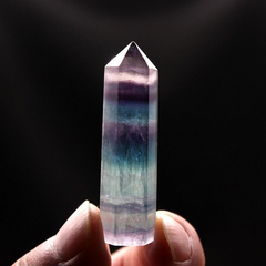 Colorful Fluorite Crystal Pillar – 5-6cm, angled view