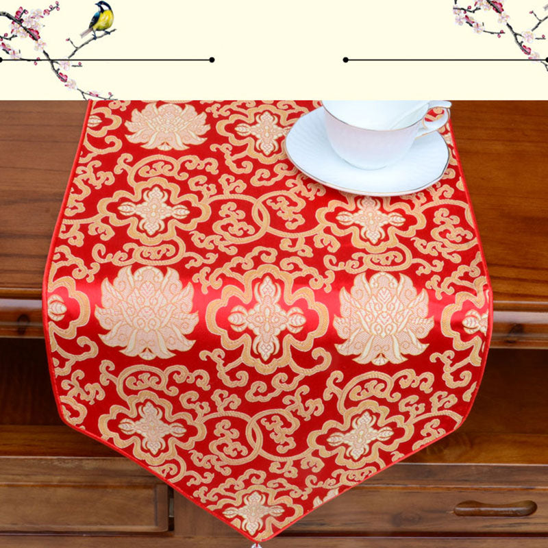 Tibetan Dragon Vajra Jacquard Altar Table Runner | Luck