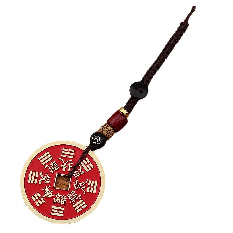Shan Gui Keychain – single red amulet keychain on white background, full product view, cloud bead