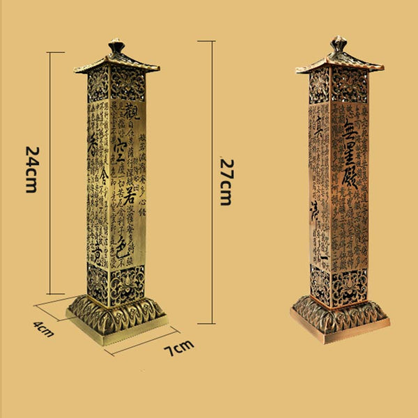 Heart Sutra Copper Alloy Incense Burner