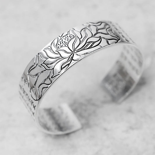 Tibetan Lotus White Copper Luck Bracelet