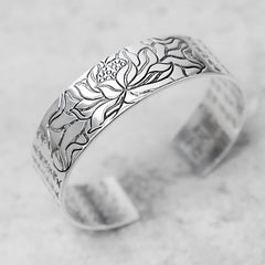 Pulsera tibetana de loto de cobre blanco de la suerte