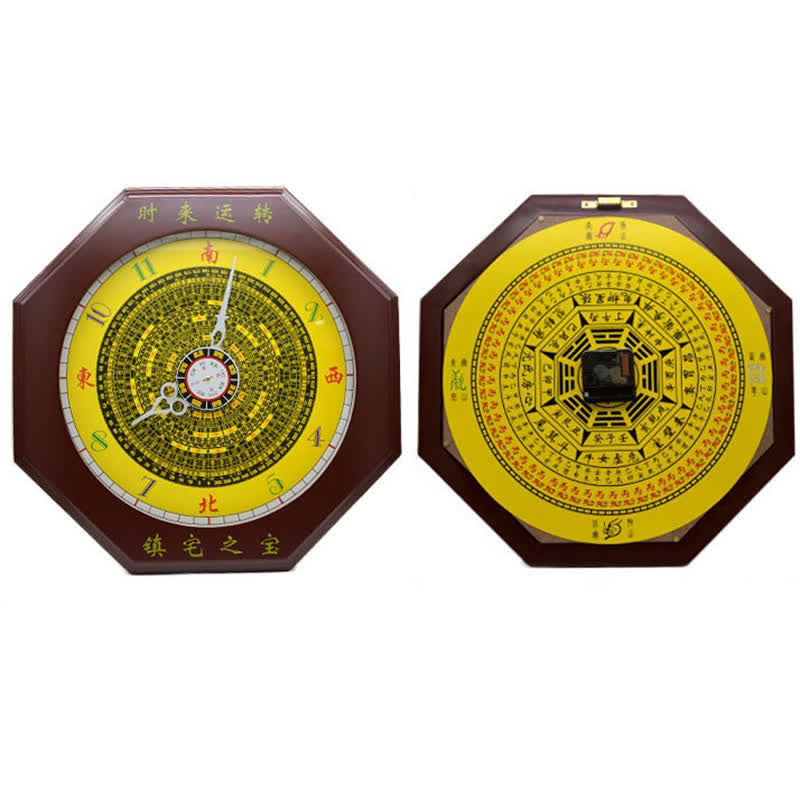Feng Shui Bagua Peach Wood Wall... – Front compass face and rear bagua mirror, luopan decor