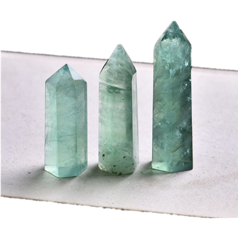Green Fluorite Crystal Pillar – 9-10cm, detail shot