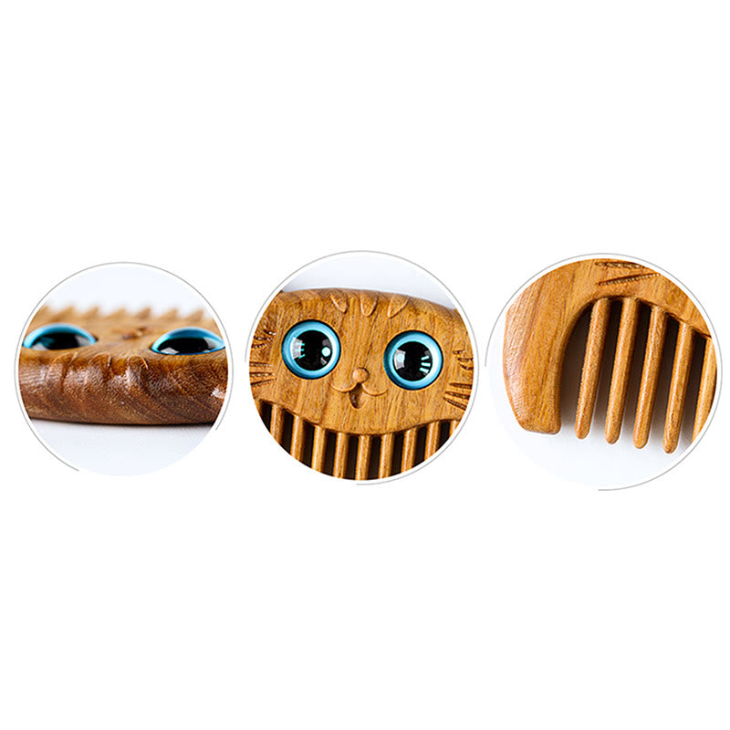 Green Sandalwood Cat Portable Comb, image 12
