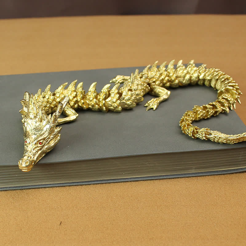 Brass Copper Dragon Statue – Buddha Stones dragon symbolism card with luck protection meaning, Spiritual