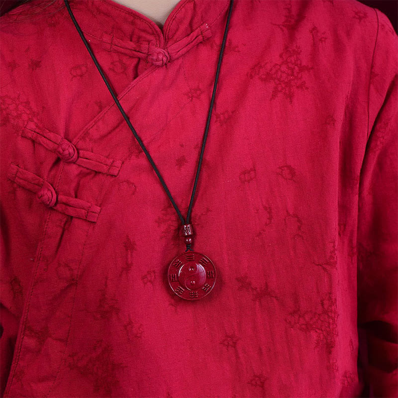 Cinnabar Yin Yang Bagua Necklace Pendant Secondary image