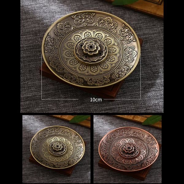Dragon Phoenix Incense Burner – top-down view with lotus center and eight auspicious symbols