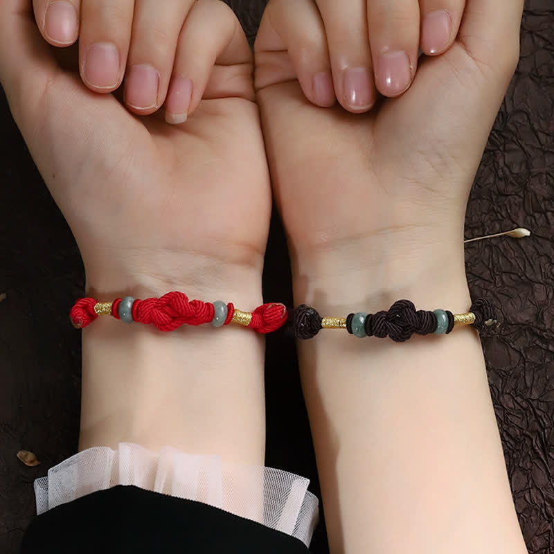 Red String Jade Fortune Knot Braided Couple Bracelet, image 17, healing bracelet