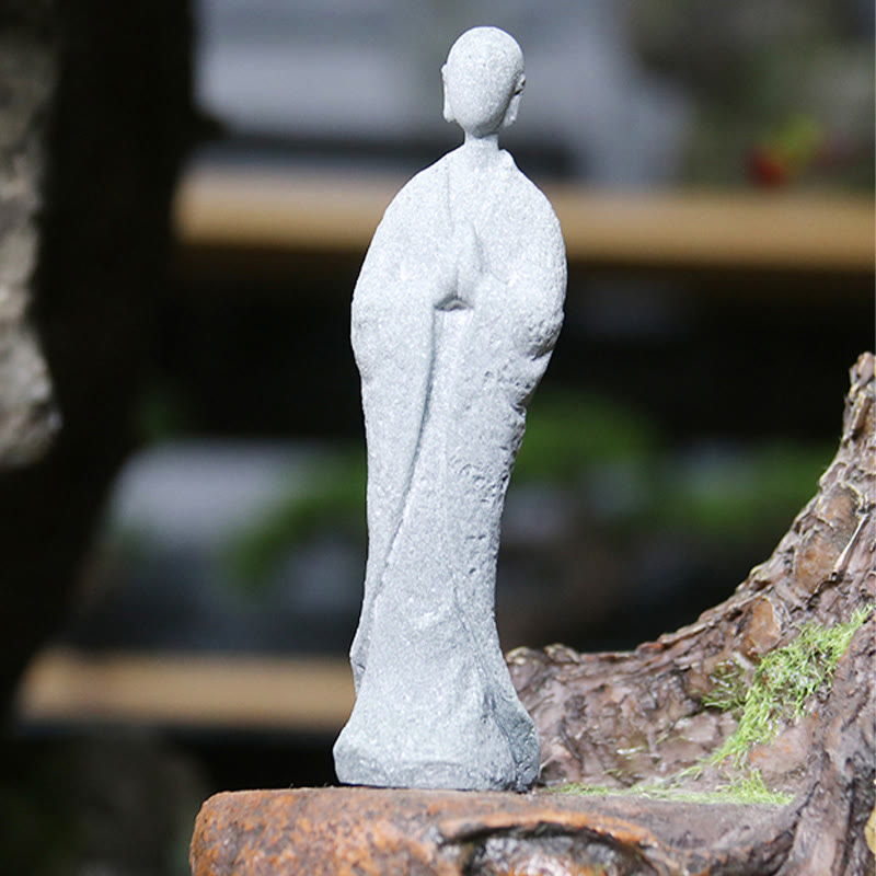 Meditation Buddha Monk Serenity Home Decoration – Serene Buddha figure with subtle details, zen home meditation decor