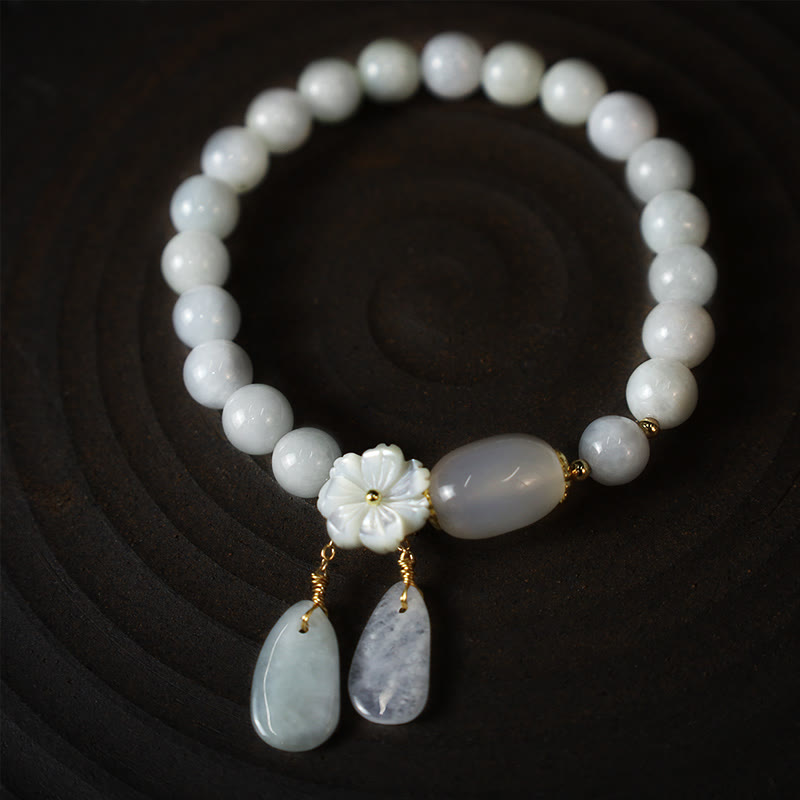Natural White Jade Luck Bracelet, image 9, healing bracelet