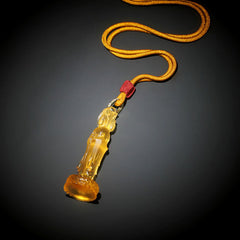 Avalokitesvara Buddha Liuli Harmony Necklace – Serene Bodhisattva face, peaceful meditation accessory
