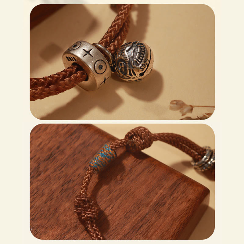 Silver Gold Koi Pixiu Bracelet - swallowing beast head profile, gold over silver