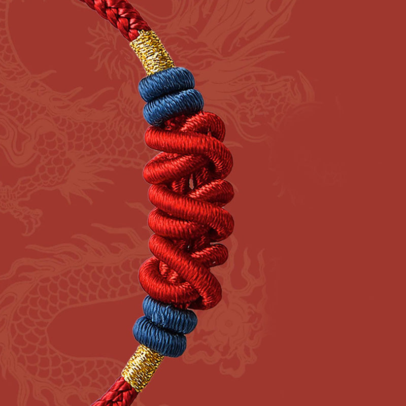 Braided Bracelet – Side profile of silver koi charm on woven band, sterling fish jewelry