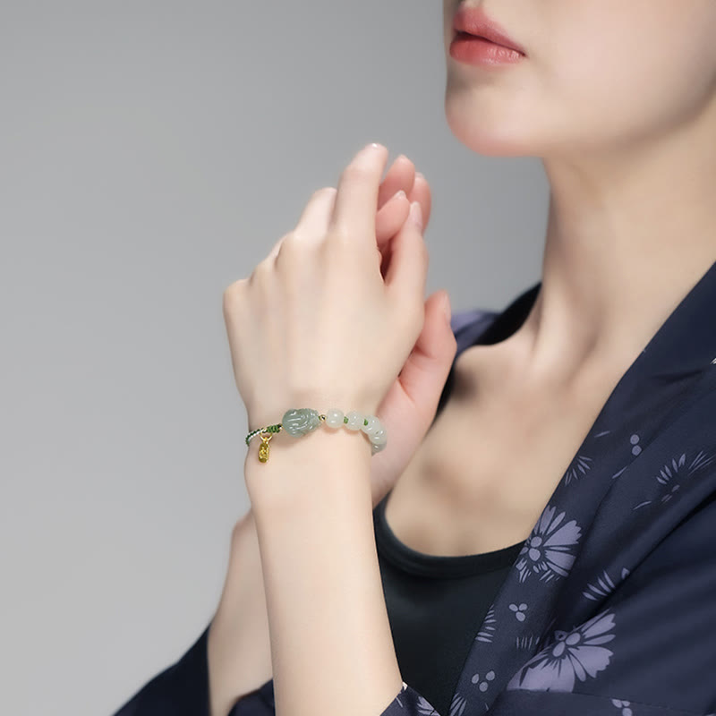 Natural Hetian Jade PiXiu Fu Character Bracelet, image 7, healing bracelet