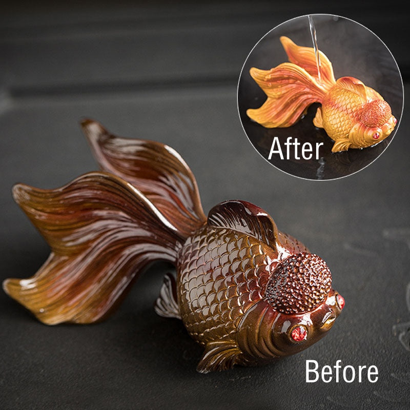 Koi Fish Resin Tea Pet – On office desk setup, Feng Shui lucky koi decoration