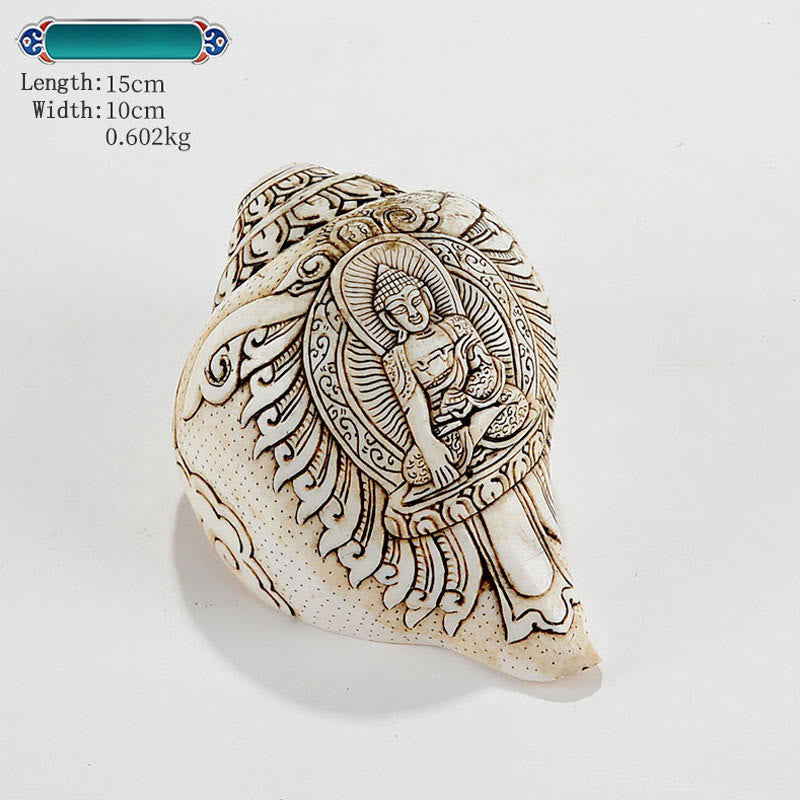 Engraved Shankha Wealth Conch – macro of engraving lines and depth variation, master artisan precision