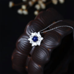 Collier Lotus Lapis Lazuli | Équilibre & Sérénité