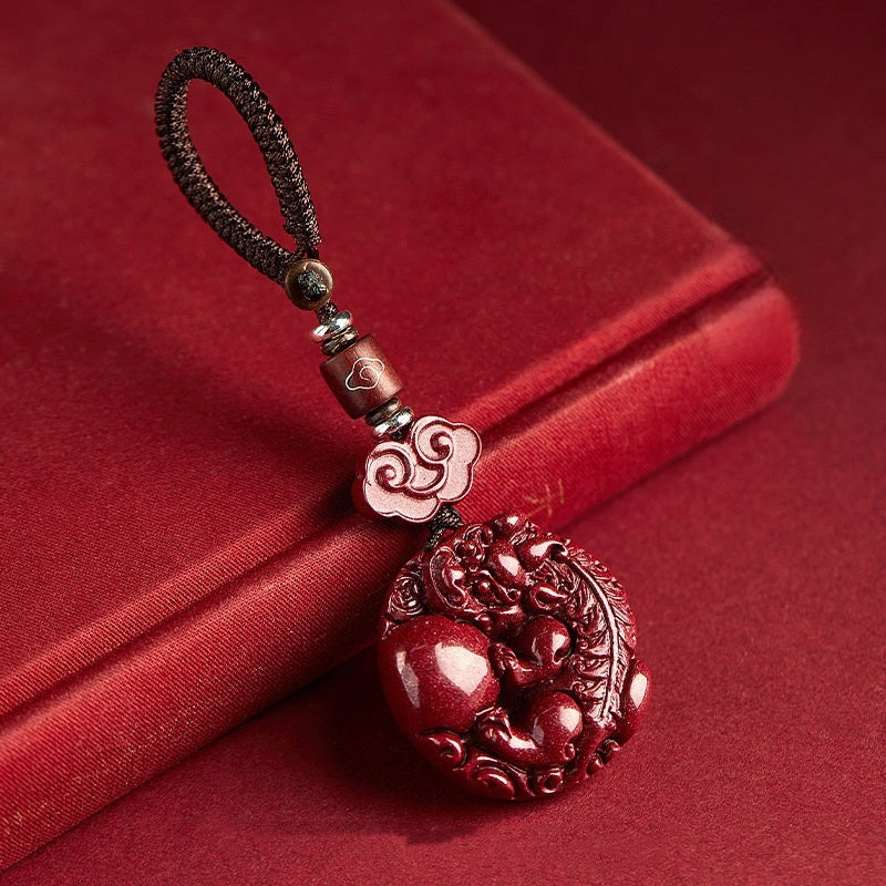 Cinnabar Piyao Talisman Keychain – E, image 5, lucky charm