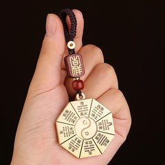 Taiji Bagua Brass Amulet Keychain – Keychain-C, image 4, lucky charm