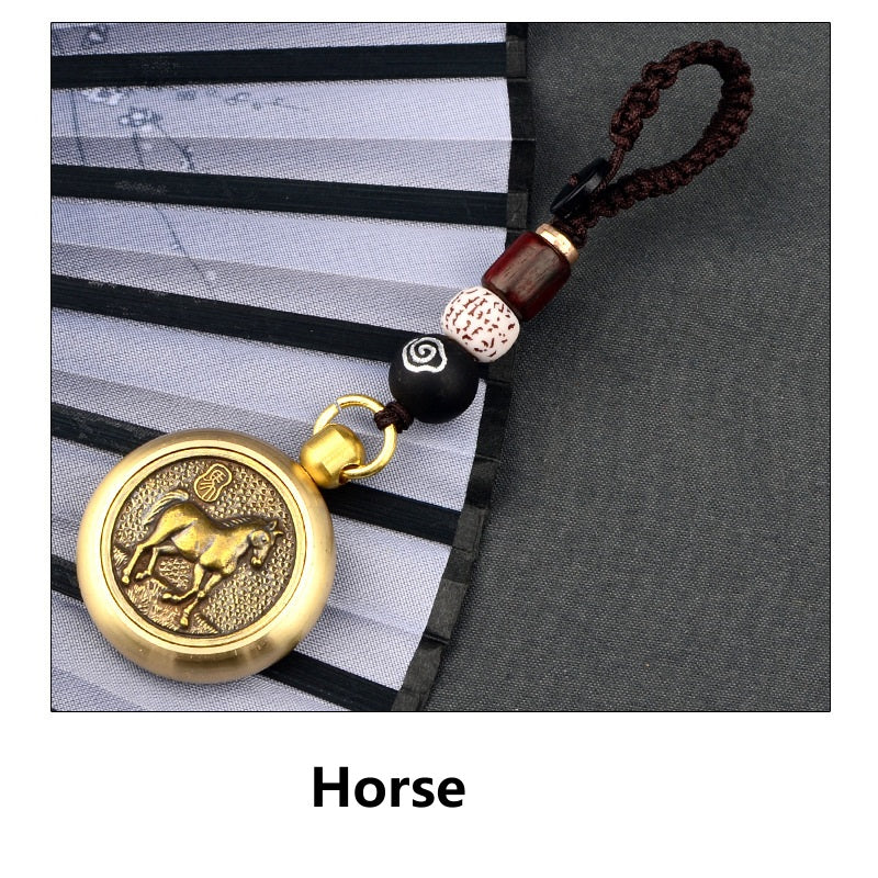 Lucky Brass Zodiac Keychain – HORSE, image 7, lucky charm