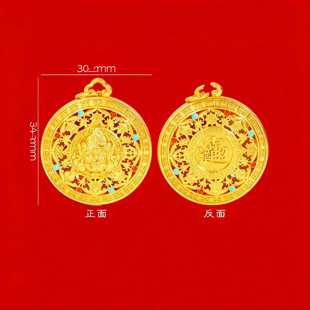 Golden Wealth Mandalas Keychain, image 10, lucky charm