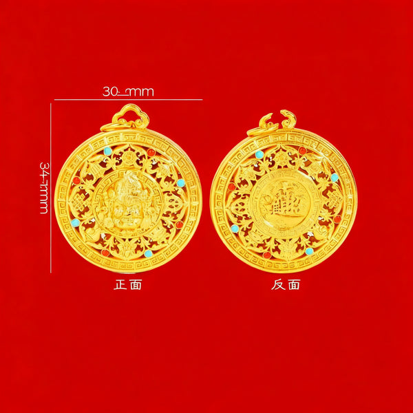 Golden Wealth Mandalas Keychain, image 10, lucky charm