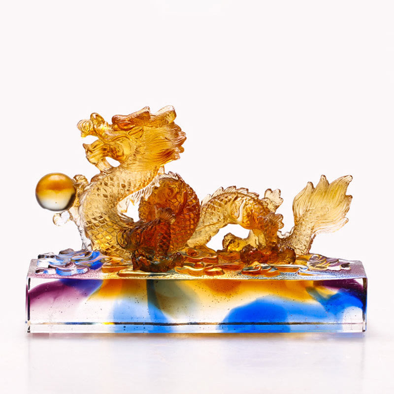 Multicolored Dragon Liuli Crystal Art Piece Secondary image