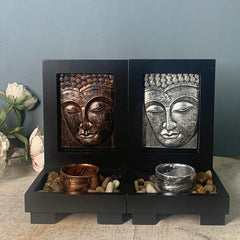 Buddha Compassion Serenity Prayer Altar Zen Home Decoration – Back robe details, zen meditation space