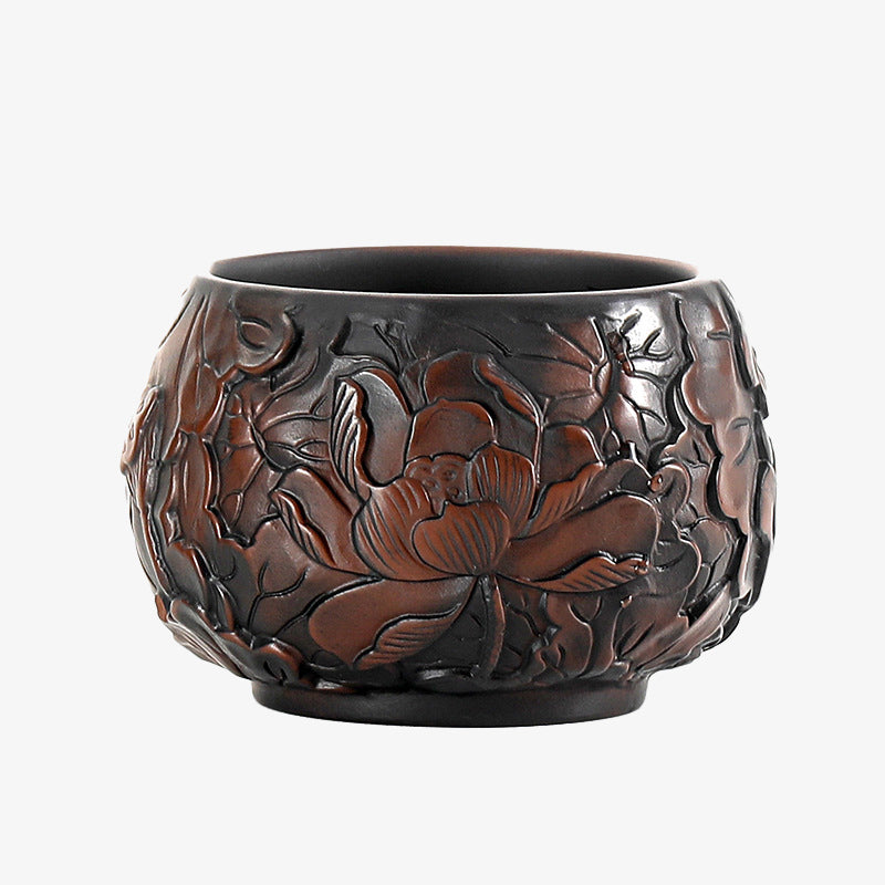 Dragon Bamboo Ceramic Tea Cup Bowl | Harmony & Nature