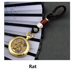 Lucky Brass Zodiac Keychain – RAT, image 1, lucky charm