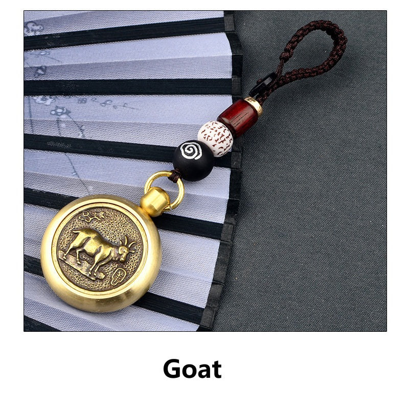 Lucky Brass Zodiac Keychain – GOAT, image 8, lucky charm