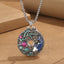 Koi Fish Lotus Necklace - front view of carved pendant with Fu character, feng shui jewelry