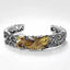 Koi Fish Grass Pattern Bracelet - full bangle view showing carved koi and grass motif, prosperity jewelry