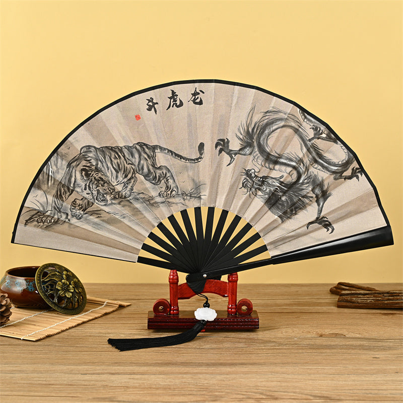 Chinese Folding Fan – Fan panel with koi fish and lotus flower painting, hand fan